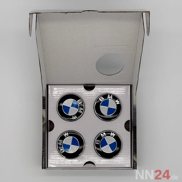 4er Set BMW Nabendeckel Feststehend Blau/Weiß nabennerd24.de